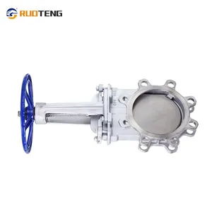 [Ruoteng] High Quality Stainless Steel Valve Manual Operate Knife Gate Valve With Wheel Handle thumbnail-5