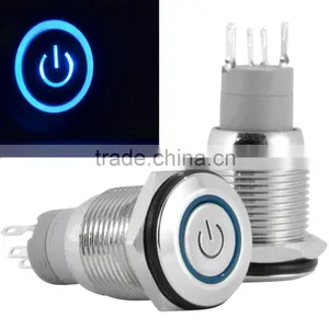 12v Latching Metal Pushbutton Switch Waterproof Ip65 thumbnail-1