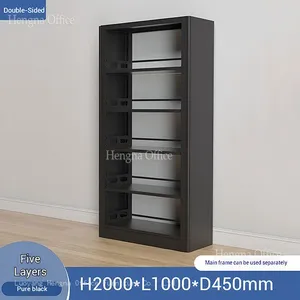 Commercial Grade Steel Bookshelf for Public Libraries : 150kg Load Bearing Metal Library Racks-Buckle Design Easy Assembly thumbnail-2