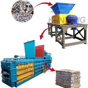 Municipal Solid Waste Shredder and Baler Plastic Film Shredding and Baling Production Line EPC thumbnail-1