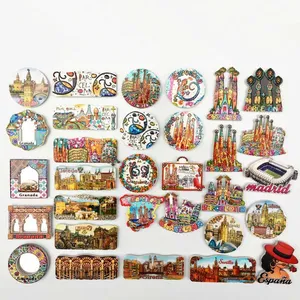 Wholesale Price Personalized Spain Madrid Barcelona Toledo Tourism Tourist Custom Made 3D Poly Resin Polyresin Fridge Magnet Souvenirs Factory thumbnail-1
