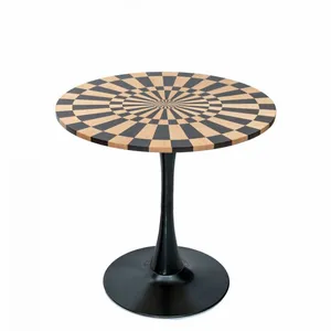 Time Wheel Marquetry Round Table thumbnail-5