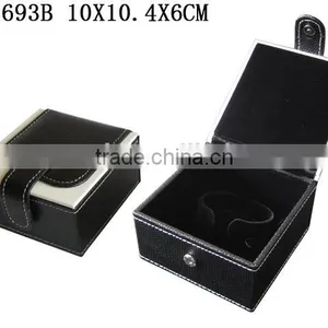 Fashion PU Leather Paper Watch Box With Black Velvet Insert Manufacturers China P1693W thumbnail-6