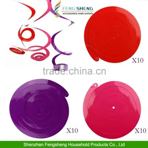 Coloured Hanging Swirls Party Decorations Multi Birthday Wedding Baby Shower thumbnail-1
