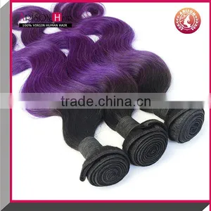Cheap Wholesale Purple Human Hair Weave Ombre Remy Hair Extensions thumbnail-1