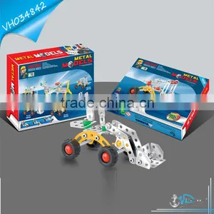 Intellectual DIY Metal Kids Assembling Construction Toy Army Trucks thumbnail-1
