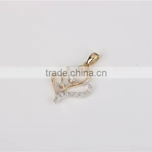 2016 Valentine's Day Gift Heart Shape 10k Gold Fashion Wedding Pendant for Girl Friend thumbnail-2