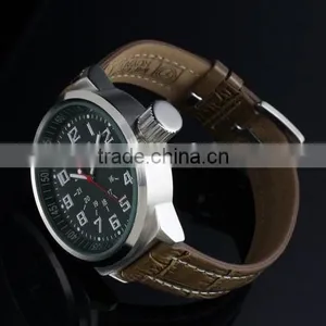 MR031 Brand New Mens Man Analog Army Military Leather Wrist Watch thumbnail-2