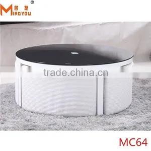3 Pc Cherry Finish Cocktail Table and Stools Set thumbnail-1