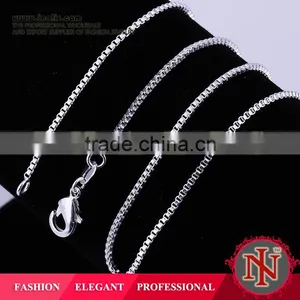 Hot Sale Fashion 1mm 925 Sterling Silver Box Chain for Necklace LKNSPCC007 thumbnail-1