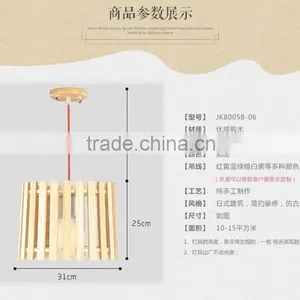 Wooden LED Pendant Light JK-8005B-06 Modern Fashion Designed Solid Wooden Pendant Lamp for Shops thumbnail-3