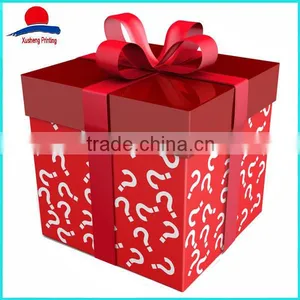 High Quality Cardboard Box With Red Ribbon For Christmas Gifts thumbnail-1