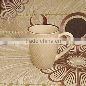 2016 Noverty Embossed 11 oz Solid Color Cheap Stoneware Tea Mug With Rim thumbnail-5