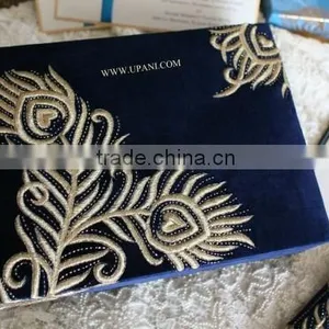 Peacock Velvet Wedding Invitation thumbnail-2