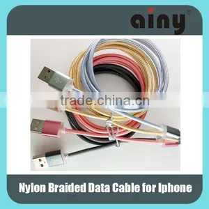 Durable Nylon Braided USB Cable With Aluminum Alloy Housing for Iphone thumbnail-4