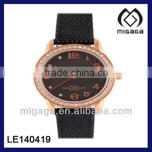 IMITATION DIAMOND SETTING WATCH*22CT PINK GOLD COATING WATCHES thumbnail-1