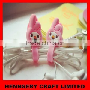 Customized Shape and Logo Soft Pvc Rubber Silicone Cable Wire Organizer Bobbin Winder thumbnail-1