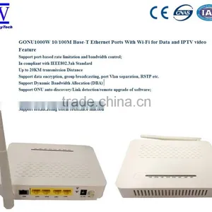 GONU1000W Gepon ONU With Wi-Fi,four 10/100M Base-T Ethernet Ports With Wi-Fi for Data and IPTV Video Services thumbnail-1
