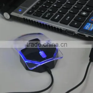 Computer USB Wired Optical LED Transparent Mouse thumbnail-5
