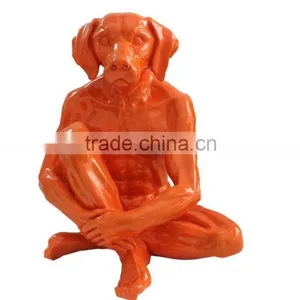 Resin Human Body With Dog Head Statue,creative Statue thumbnail-3