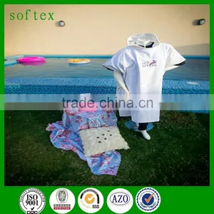 Velour Cotton Embroidery Hood Adult Towel Poncho thumbnail-1