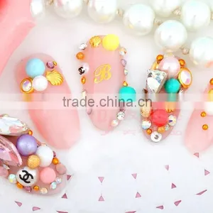 2015 New 4*6mm Candy Color Resin Beads Nail Flat Back Rhinestones Beautiful Resin Stone for Nails 3d Nail Art Decoration thumbnail-3