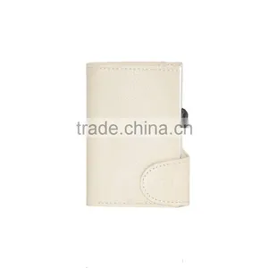 Slim Leather Card Hoder ID&Credit Cardholder Slim Card Holder Aluminum Nero thumbnail-1