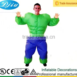 DJ-CO-136 Adult Green Huge People Party Supplies Inflatable Muscle Costume thumbnail-1