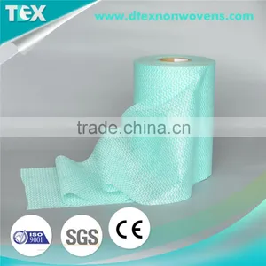 [D-TEX] 70% Polyester 30% Viscose Waveline Printed Spun Lace Wiping Rolls thumbnail-1