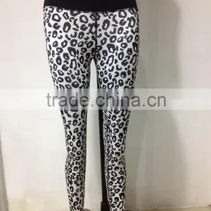 Santic Wholesale Gym Wear Sublimation Print Yoga Pants Contrast Waistband Leggings thumbnail-1