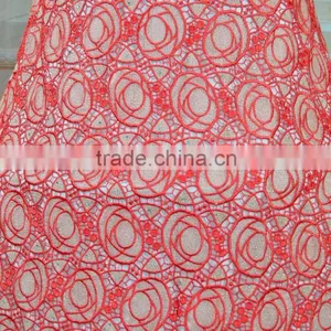 Latest Cord Lace Popular African Lady Suit Fabric Beaded Lace for Evening Dress thumbnail-2