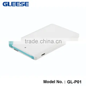 2016 Printing Logo Ultra Slim Credit Card 2500 Mah Power Bank With Build in Cable thumbnail-1