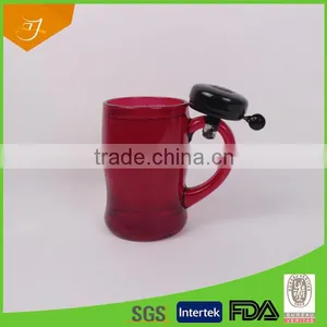 Belly Shape Beer Glass Cheap Color Beer Glass Mug With Handle thumbnail-1