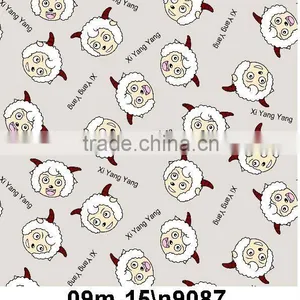 Pleasant Goat Print Fannel Fleece Fabric thumbnail-1