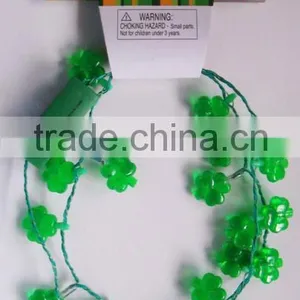 Popular Hot LED Flashing Light up SHAMROCK Necklace for st Patrick's Day thumbnail-1