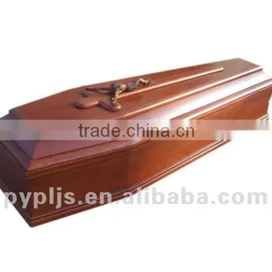 Polished Wooden Coffin H09. thumbnail-1