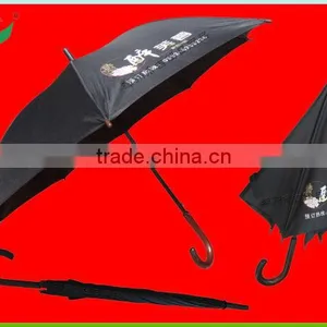 27" Automatic Wooden Shaft Umbrella thumbnail-1
