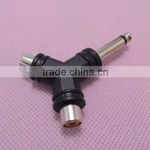 Y Audio System Black 6.5 Male to RCA Female Connector Adapter thumbnail-1