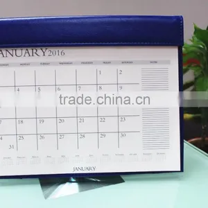 Popularity Wholesales Recycled pu Leather Cheap Office Portable Desk Calendar thumbnail-2