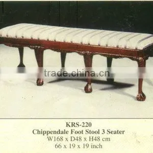 Chippendale Foot Stool 3 Seater Mahogany Indoor Furniture. thumbnail-1