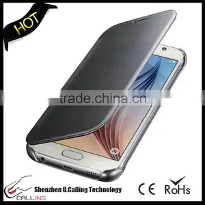 Luxury Mirror View Clear Flip Case Cover For Samsung S6 Edge Plus thumbnail-5