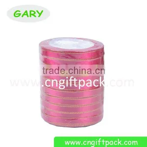 Christmas Holiday Gift Packaging Gold Edge Pink Satin Ribbon thumbnail-1