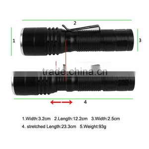 C81 Portable MINI LED Zoom Flashlight Torch With Pen Clip thumbnail-4