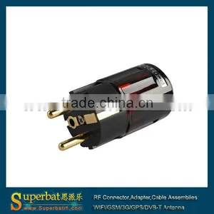 New P-079e Gold Plated Schuko EU Mains Plug, Connector IEC Connector thumbnail-1