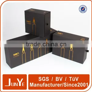 Gold Foil Logo Custom Gift Black Drawer Boxes for Candle thumbnail-2