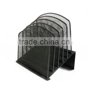 Metal Wire Office Five Upright Sections Desk Organizer Document Tray thumbnail-2