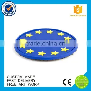 Custom Made Personalized Cheap Round Blue Pvc Patches thumbnail-1