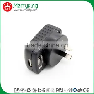 High Speed ac dc 5v 1a Australia Usb Charger Adapter With SAA Certification thumbnail-2