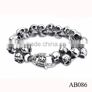 Stainless Steel Biker Skull Bracelet For Men High Quality Bracelet Wholesale thumbnail-1