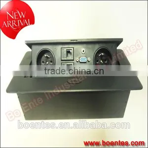 Concealed French Power Plug Tabletop Socket With Electrical Plugs Sockets thumbnail-1